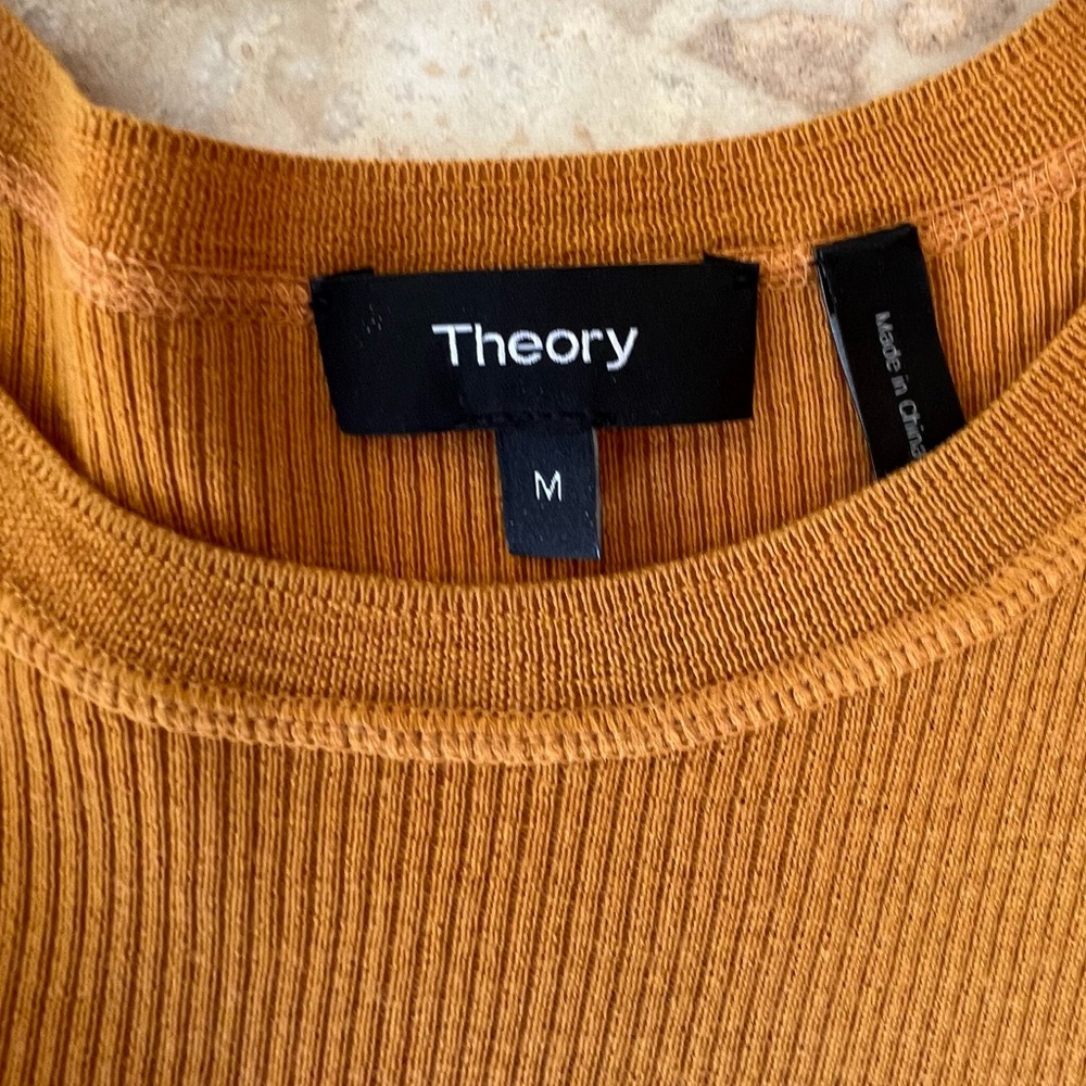 Theory Mustard Ribbed Knit Top - Picture 3 of 5